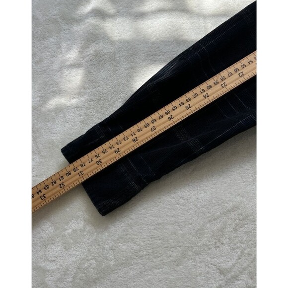 Carbon 2 Cobalt Mens Shirt Large Button Up Plaid Corduroy Black Blue Pockets - Picture 9 of 9